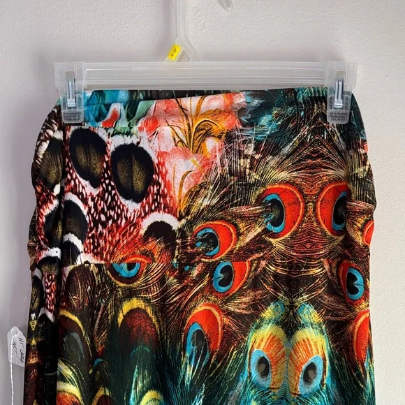 Emerald Strapless Multicolor Maxi Dress or Skirt Peacock Pattern - Picture 5 of 5